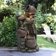 preview thumbnail 1 of 11, Rustic Pots on Tree Resin Outdoor Fountain with LED Lights