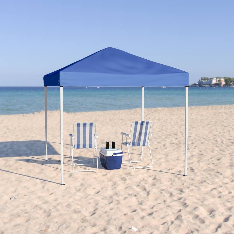 8'x8' Weather Resistant Easy Pop Up Slanted Leg Canopy Tent with Carry Bag - 8x8 - Blue