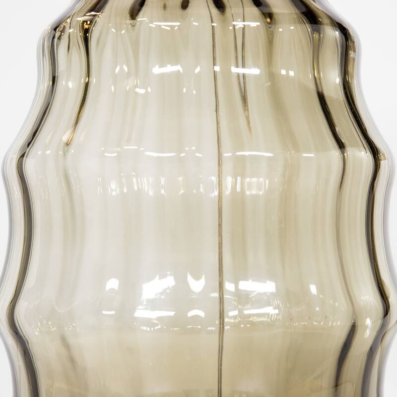 Hermann Contemporary Olive Glass Line Switch Table Lamp by The Curated Nomad