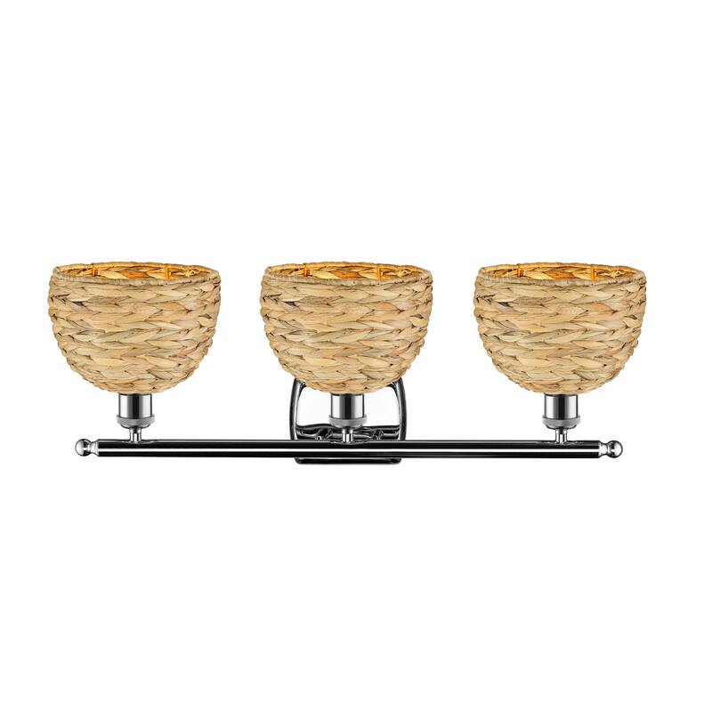 Innovations Lighting 516-3W-12-28 Woven Rattan Vanity Woven Rattan 3