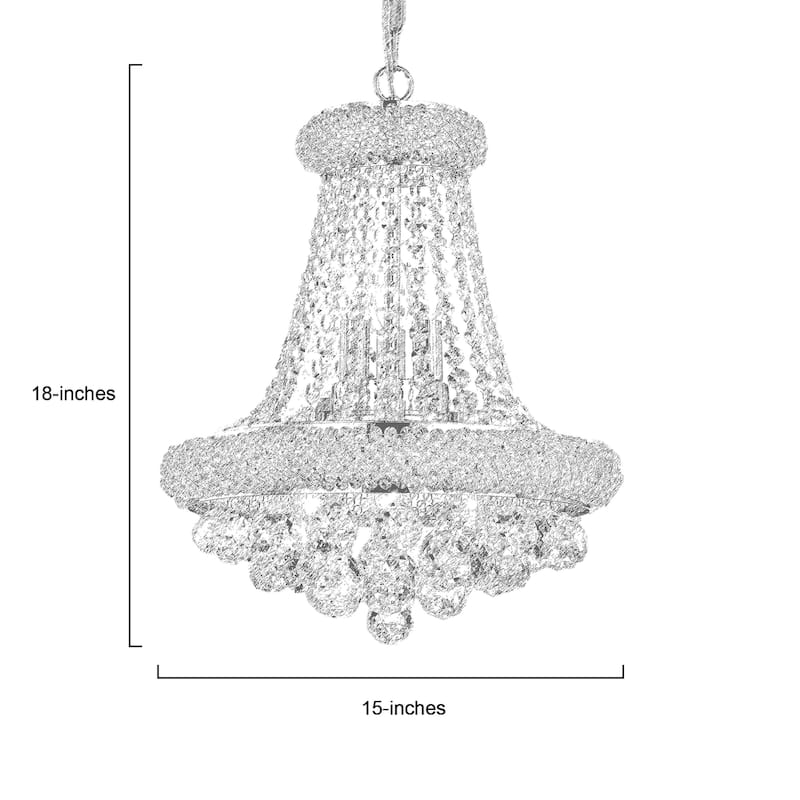 Isidra Chrome and Crystal 15-inch Chandelier
