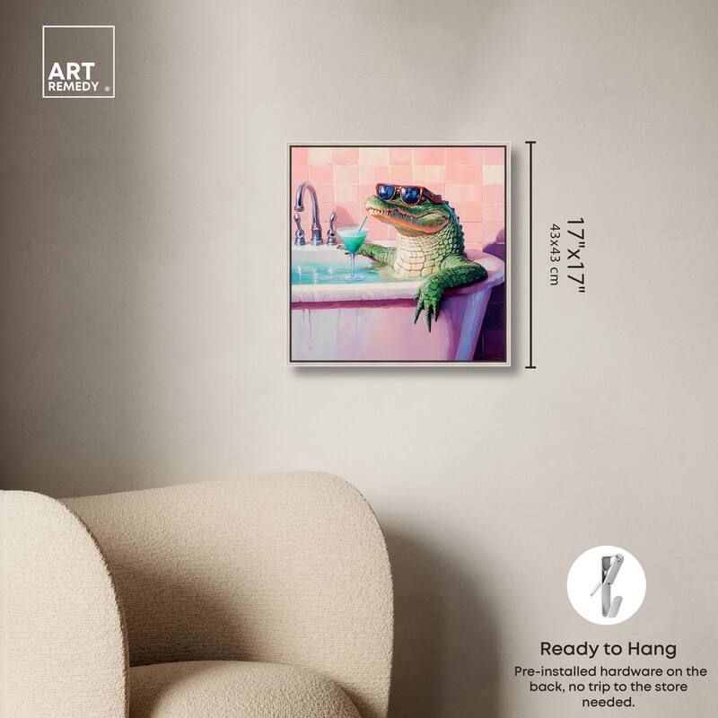 Cocktail Croc II Canvas by Art Remedy