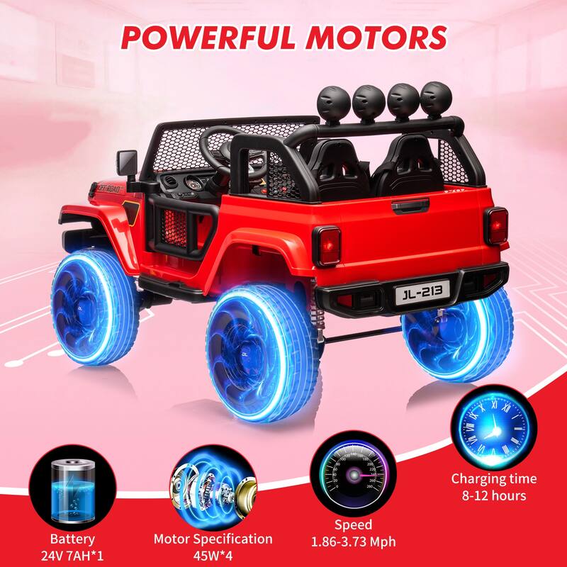 24V 2-Seater Switchable Electric Ride on Car Toy Truck for Kids Best Gift
