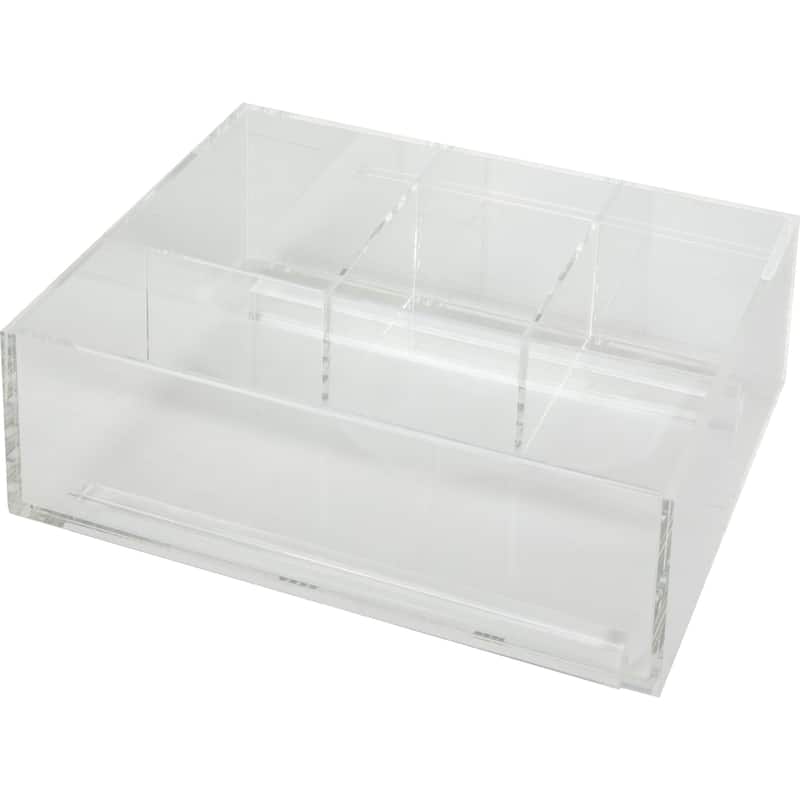 Hardware Resources 8" Vanity Cabinet Filler Insert with 4 Compartments - Clear