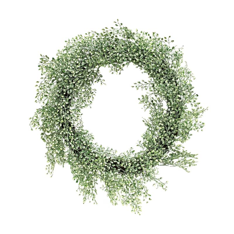 Frosted Green Little Luna Leaves Wreath 20" - 20 Inches