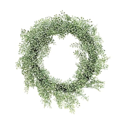 Frosted Green Little Luna Leaves Wreath 20" - 20 Inches