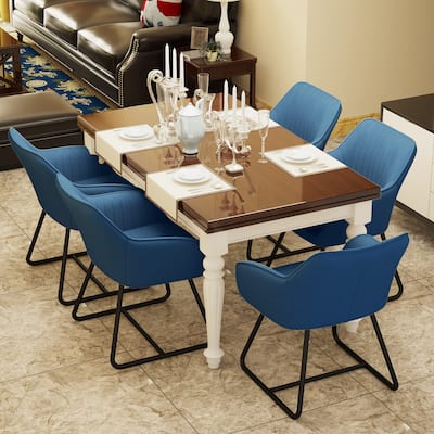 Dining Chairs Set of 2 Velvet Accent Chairs with Curved Back