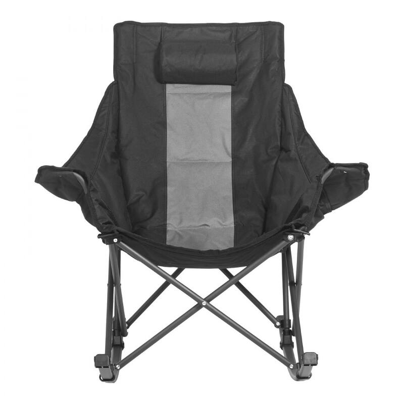 Large Outdoor Foldable Rocking Chair with Padded Armrests and Cup Holder for Easy Transport - 40.55” x 36.22” x 37.40”