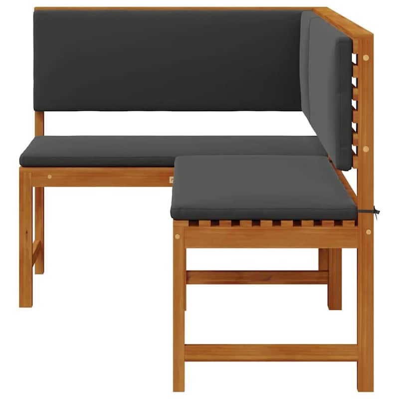 vidaXL Garden Corner Bench Brown 140 x 100 x 91cm Solid Acacia wood - 55.1 x 39.4 x 35.8