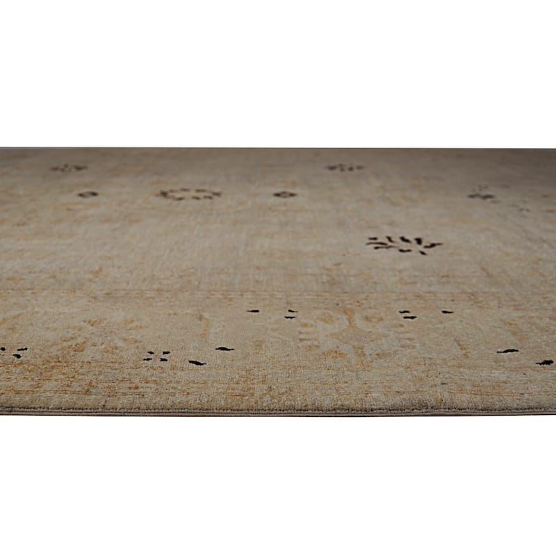 Ivory Hand Knotted Wool Traditional Rug 8'1 x 9'8 - Natural Vegetable Dyes Fine Knot Elegant Design - N/A