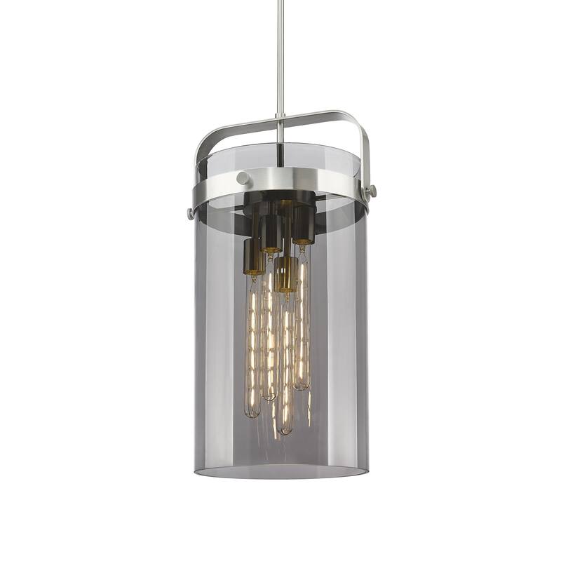 Innovations Lighting 413-4SL-26-13 Pilaster Pendant Pilaster 4 Light - Satin Nickel / Plated Smoke