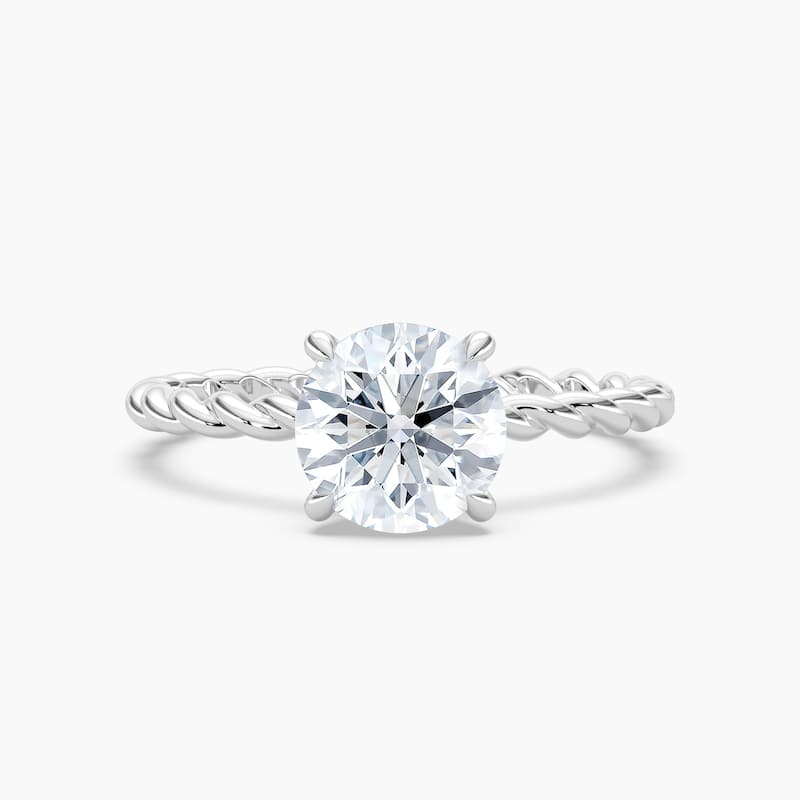 Auriya 14k Gold Lab Grown Round Diamond Twisted Hidden Halo Engagement Ring 1.00 to 5.00 ct. tw. (F-G, VS) - 6.5 - 5.00 carats - White