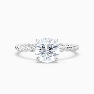 Auriya 14k Gold Lab Grown Round Diamond Twisted Hidden Halo Engagement Ring 1.00 to 5.00 ct. tw. (F-G, VS)