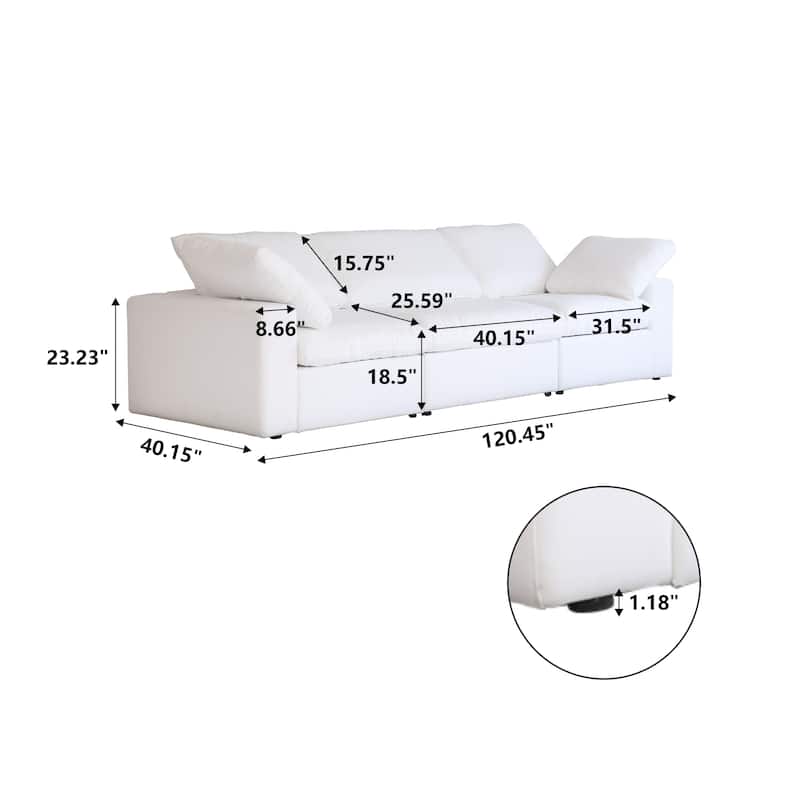 Modern Velvet Sectional Sofa Down Filled Overstuffed Upholstered Couches for Living Room