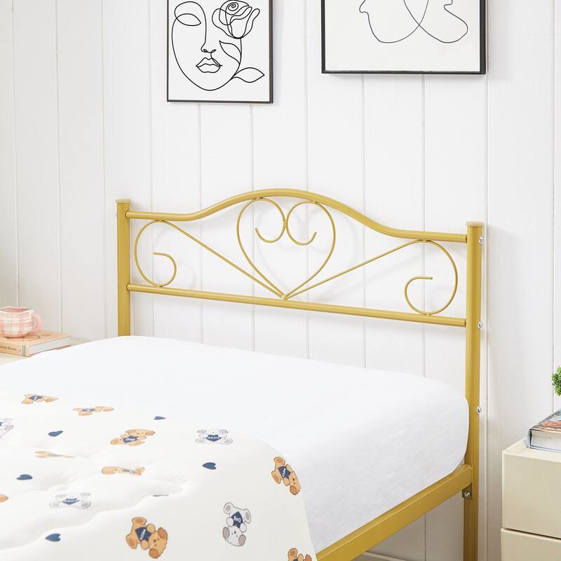 Javlergo Metal Platform Bed Frame with Modern Headboard, No Box Spring Needed