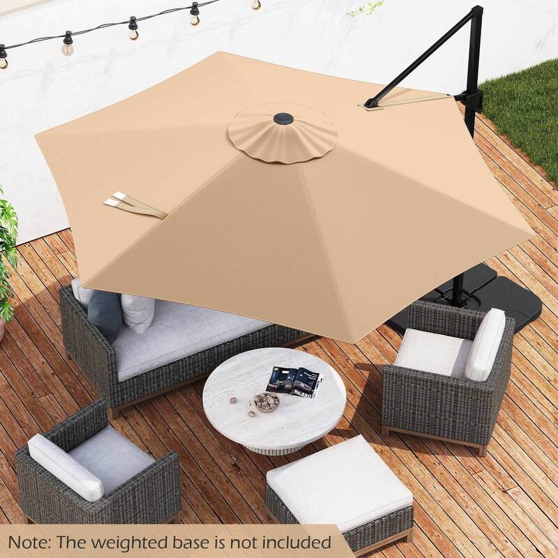 Costway 9 FT Cantilever Patio Umbrella Offset Hanging Umbrella with