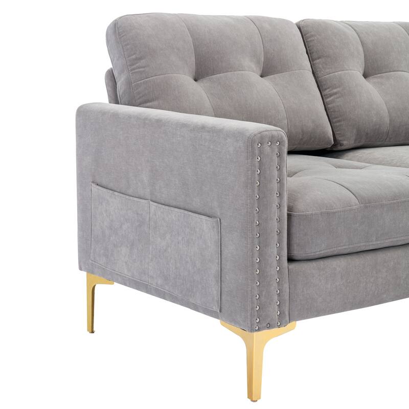110" L-Shape Convertible Sectional Sofa Couch