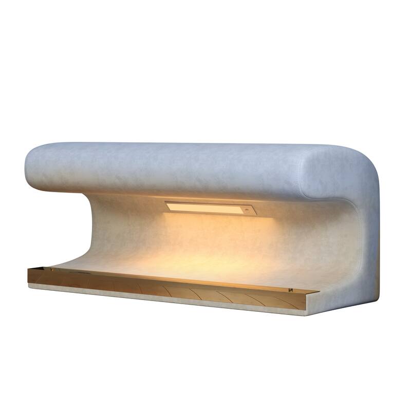Upholstered Ottoman with LED sensor light