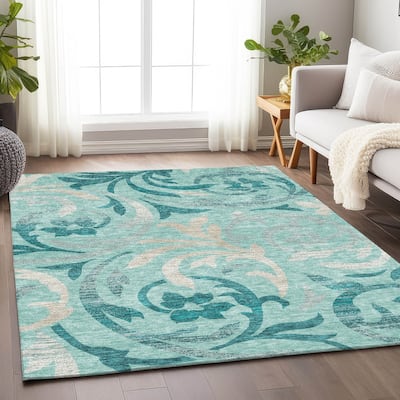 Premium Washable Super Soft Contempory Scroll Mayfield Rug