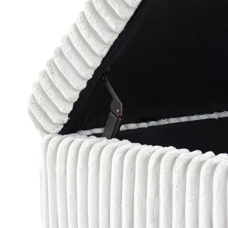 SAFAVIEH Couture Lynzie Plush Corduroy Storage Bench - 55"W x 21"D x 19"H