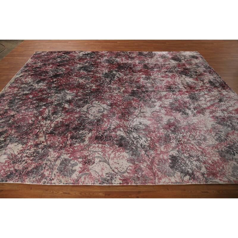 Modern Abstract Indian Rug Hand-Knotted Wool Carpet - 8'2"x 9'9"