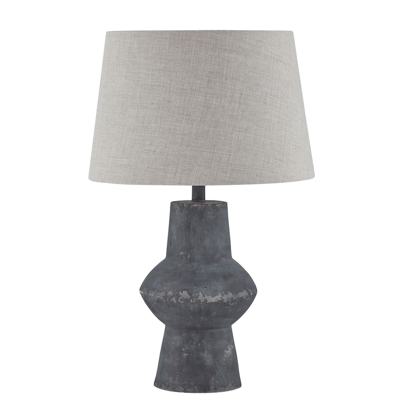 Portland 26" Table Lamp with Linen Shade, Dark Gray (Set of 2)