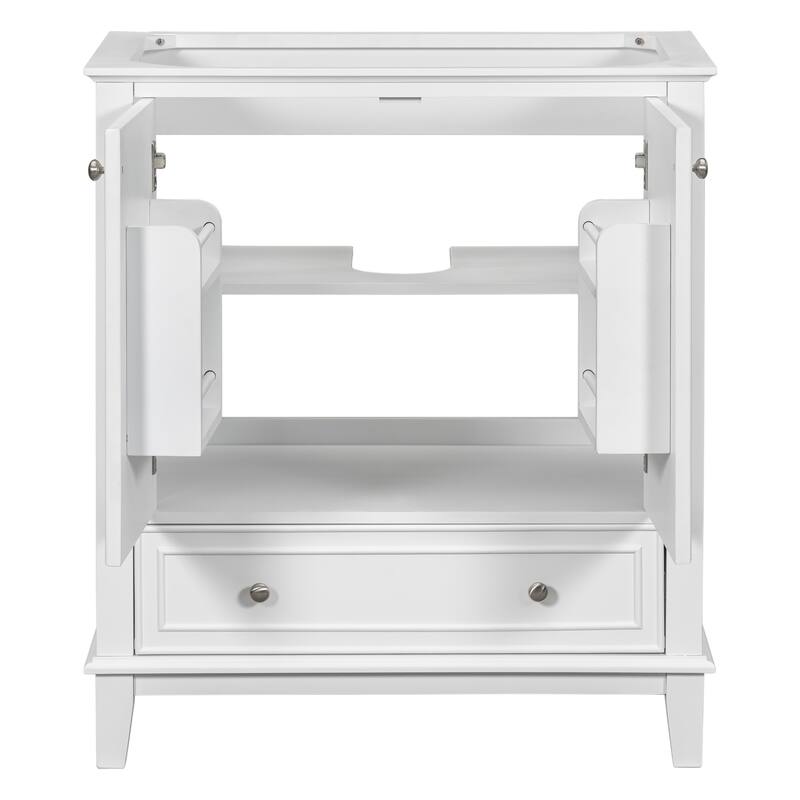 Modern 30 Inch Bathroom Vanity Base with Drawer and Adjustable Shelves, Cabinet Only without Sink