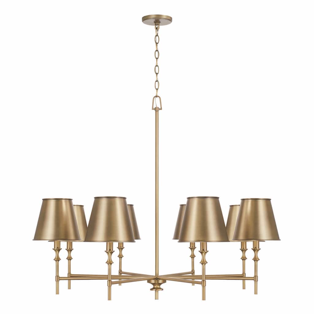 Whitney 8-light Aged Brass Hanging Chandelier