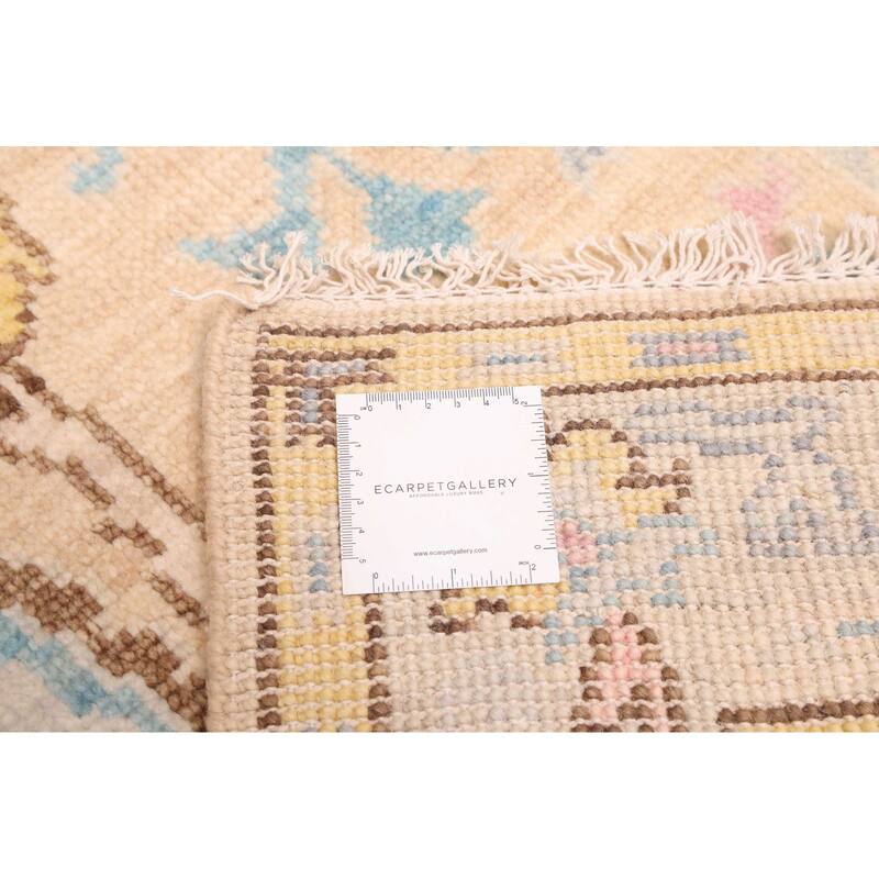 ECARPETGALLERY Hand-knotted Modern Oushak Beige Wool Rug - 3'1 x 15'11