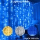 preview thumbnail 7 of 14, 9.8" × 9.8" 320 LED Fairy String Light 8 Lighting Modes for Festival Party Window Decoration Blue