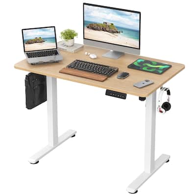 Electric Standing Desk Adjustable Height Sit Stand Home Office Desk With Splice Board