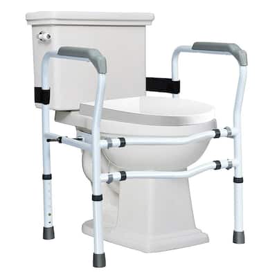 Costway Toilet Safety Frame Stand Alone Toilet Safety Rail with - See details