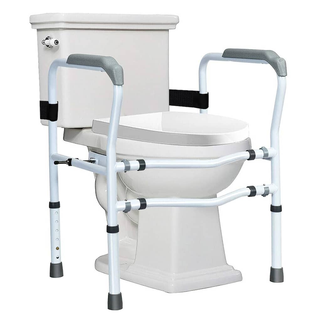 Costway Toilet Safety Frame Stand Alone Toilet Safety Rail with - See details