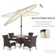 preview thumbnail 4 of 39, Outsunny 9ft Patio Umbrella with Push Button Tilt and Crank, Ruffled Outdoor Market Table Umbrella with Tassles and 8 Ribs