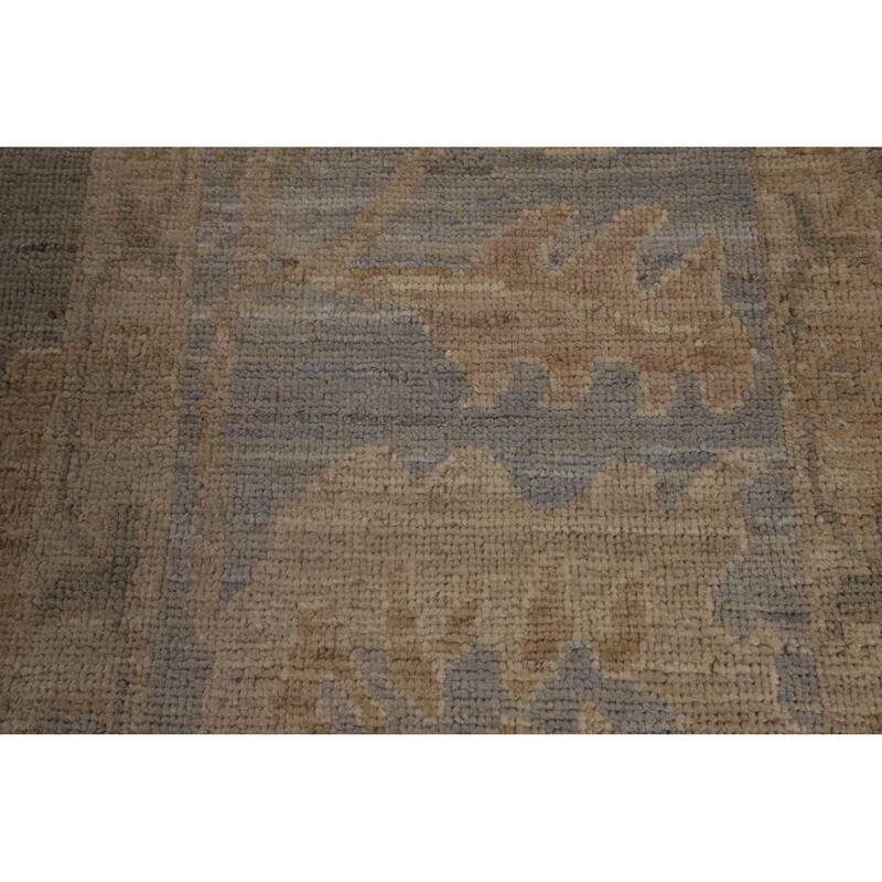 Grey Vegetable Dye Oushak Turkish Large Area Rug Handmade Wool Carpet - 9'11"x 13'10"
