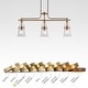preview thumbnail 7 of 13, Haye Modern Gold 3-Light Chandelier Linear Island Lights for Dining Room - W33" x L5.5" x H17"