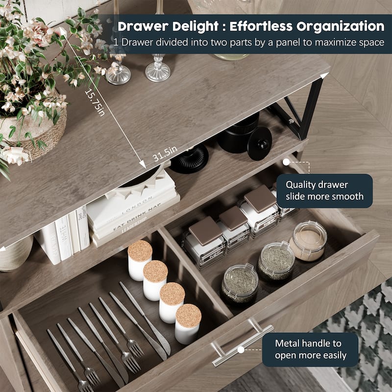 Futzca Sideboard Buffet Cabinet, Kitchen Storage Cabinet