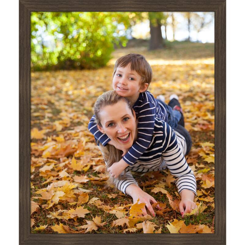 Woodgrain Stripe Blonde Framed Picture Frame, Photo Frame - 20x24 - Woodgrain Stripe Chocolate