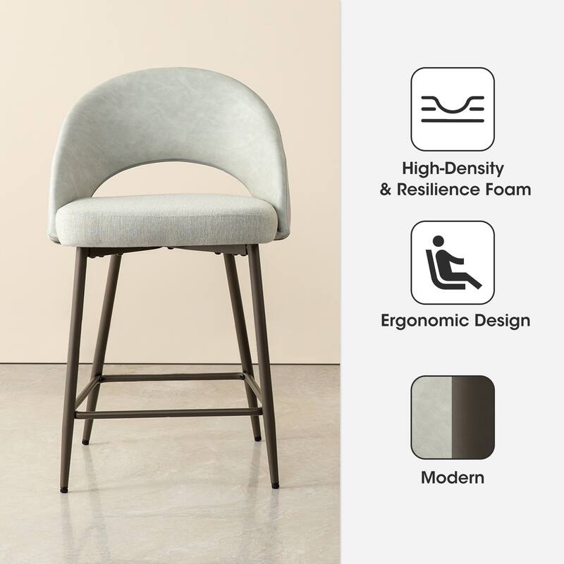 Glitzhome Set of 2 41"H Modern Tapered Leg Counter or High Bar Stools