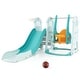 preview thumbnail 2 of 7, Toddler Slide and Swing Set with Extra-long Slide Height Adjustable Swing Basketball Hoop and Climber