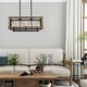preview thumbnail 5 of 15, Cobert Farmhouse Linear Wood Island Chandelier Kitchen Hanging Lights