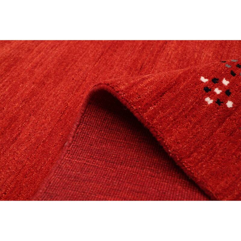 ECARPETGALLERY Hand Loomed Kashkuli Gabbeh Red Wool Rug - 5'0 x 7'9