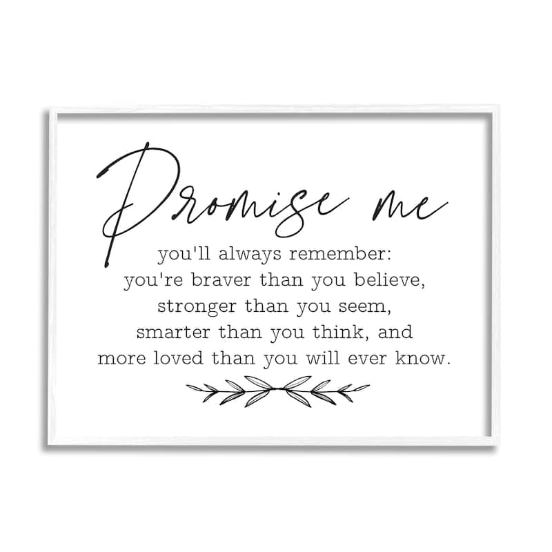 Stupell Inspirational Self Love Quote Casual Botanical Design Framed Wall Art, Design by Lettered and Lined - White