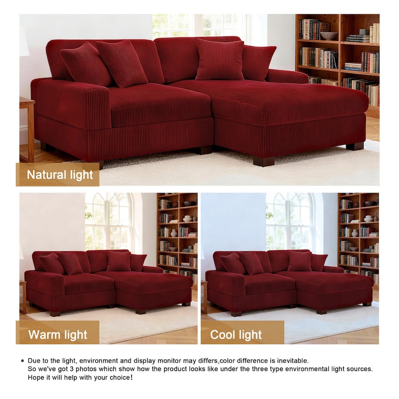 Oversized L-shaped Modular Sectional Sofa with Chaise Lounge