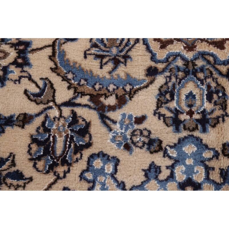 Floral Medallion Nain Persian Area Rug Handmade Wool Carpet - 7'9"x 11'3"