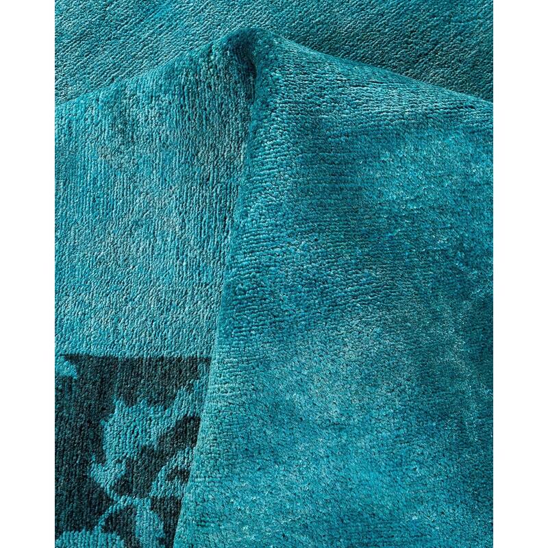 Vibrance, One-of-a-Kind Hand-Knotted Area Rug - Blue, 8' 5" x 9' 8" - 8' 5" x 9' 8"