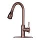 preview thumbnail 3 of 15, Copper Kitchen Faucet with Single Level handle and Pull Down Sprayer Antique Bronze