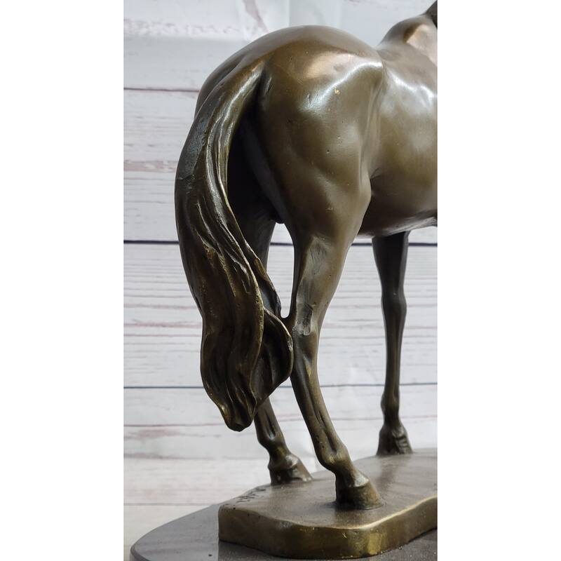 Arabian Horse Mare Bronze Figure Sculpture Statue Equestrian Decor On Marble Base