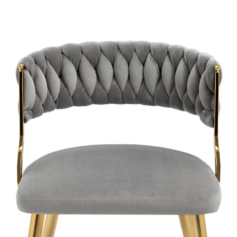 2PACK Upholstered Dining Chairs with Woven Back