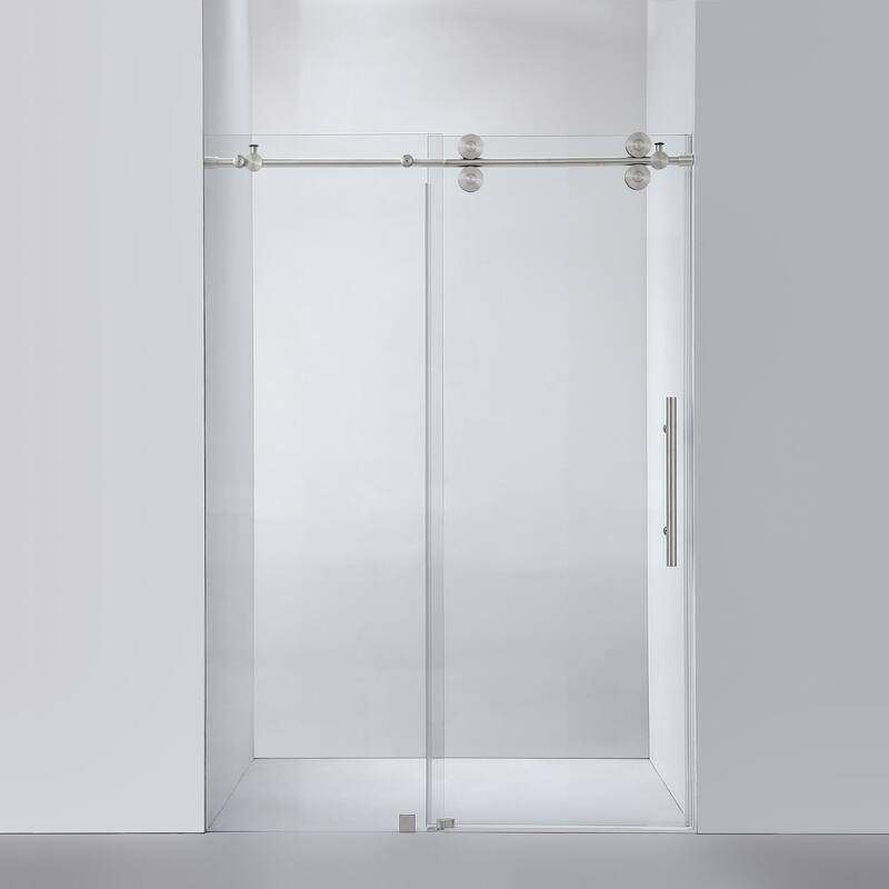 Miseno MSD-VILL-5278-SS Villena 78" High x 52" Wide Sliding Frameless - Brushed Nickel